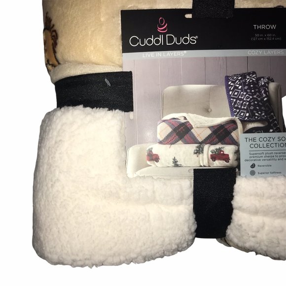 Cuddl Duds Bedding Nwt Cuddl Duds Reversible Dogs Throw 5x60 Poshmark